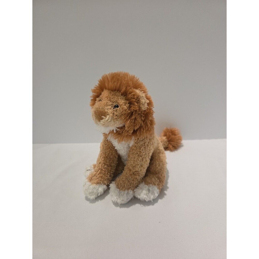 Douglas Lion 7” Plush Stuffed Animal Toy Bean Bag Tan White